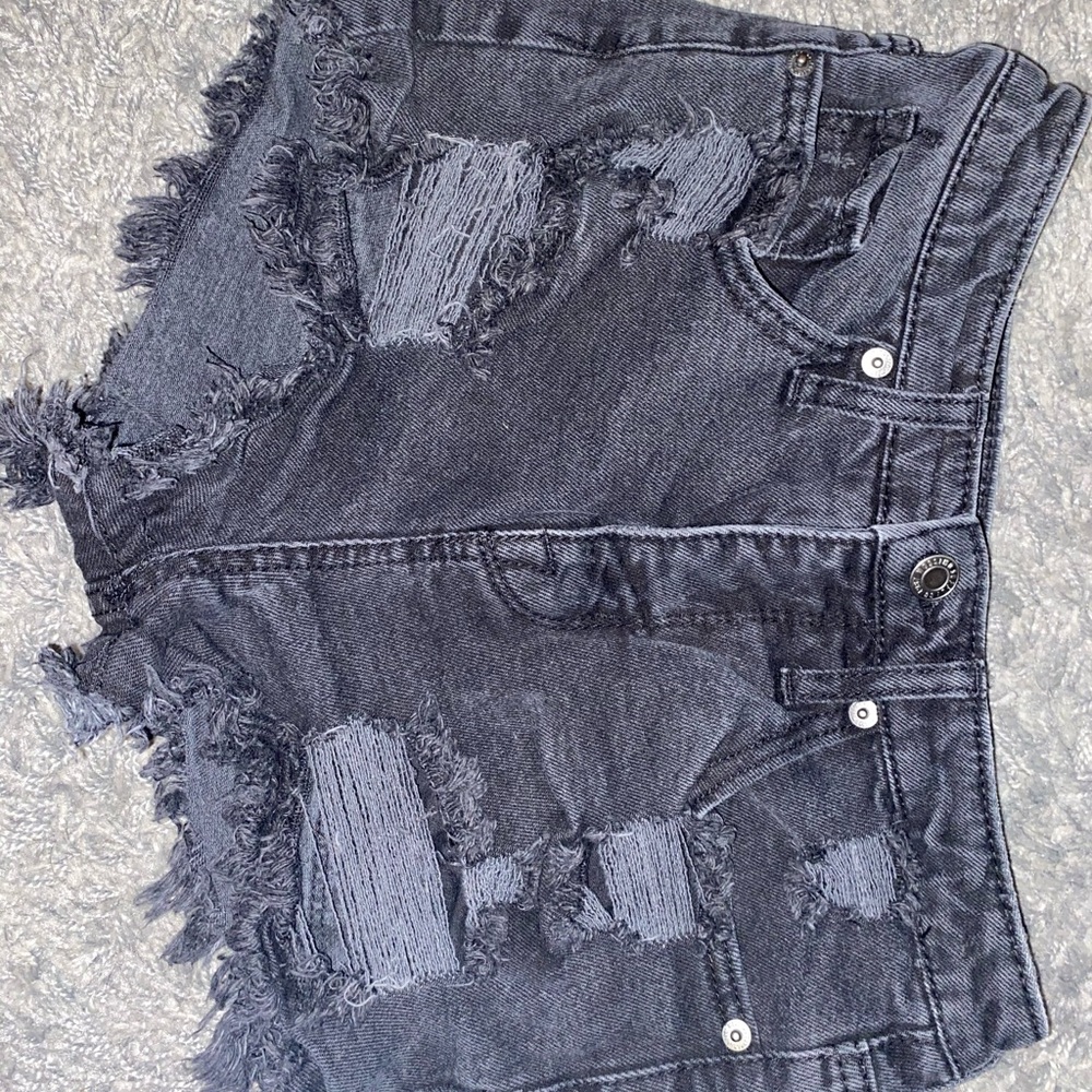 Black High Waisted Jean Shorts